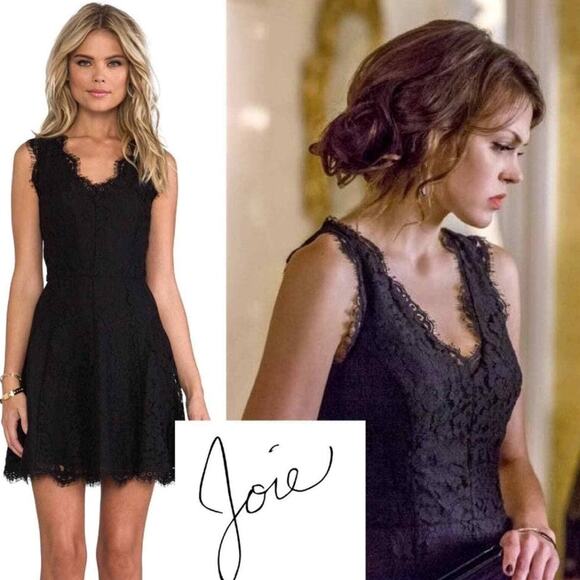 Joie Nikolina B All-Over Black Lace Dress. - Picture 2 of 9